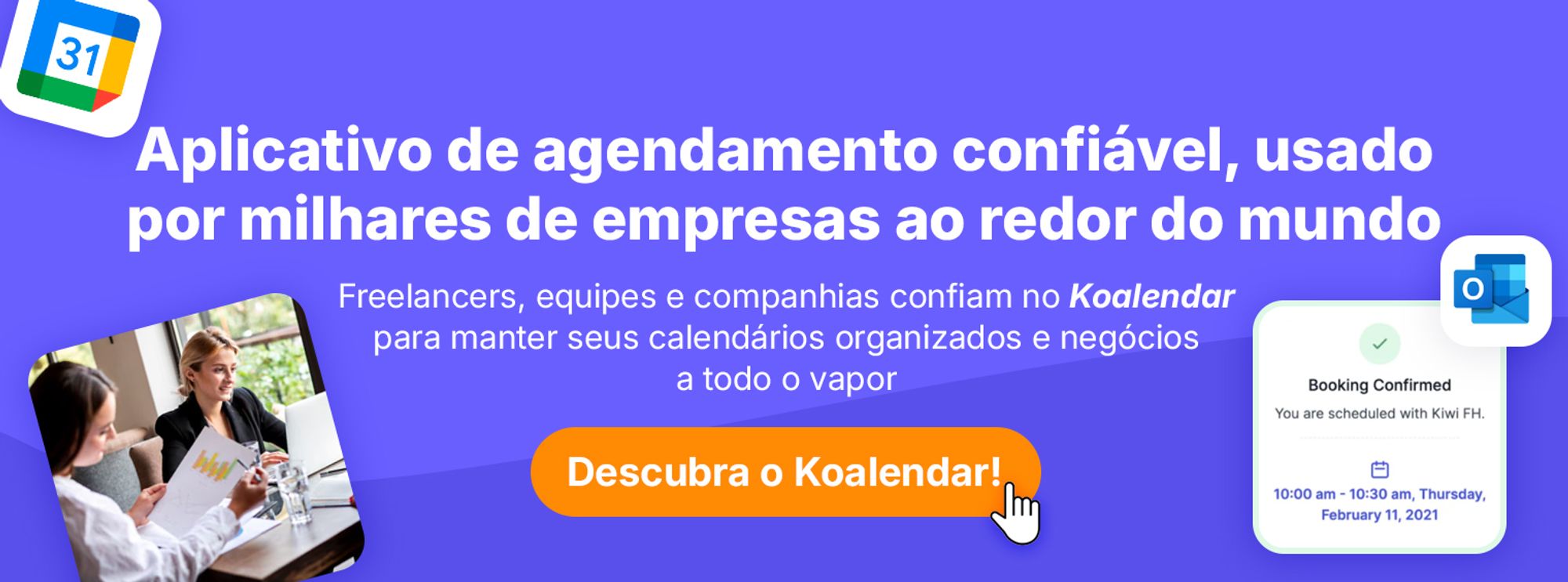 Software de agendamento Koalendar para produtividade no trabalho remoto